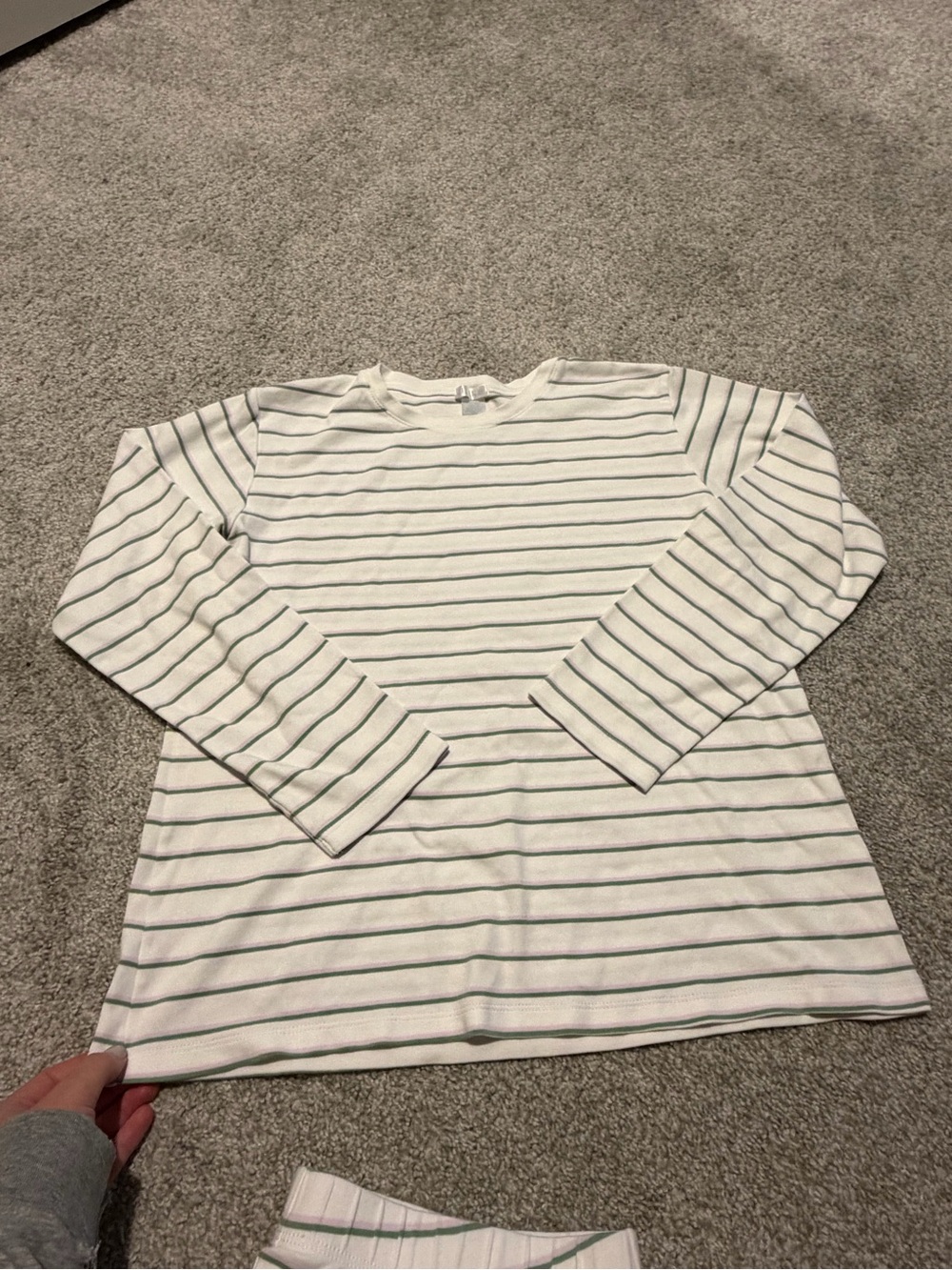 LAKE Pajama Set Green/Purple Stripe - Picture 4 of 5